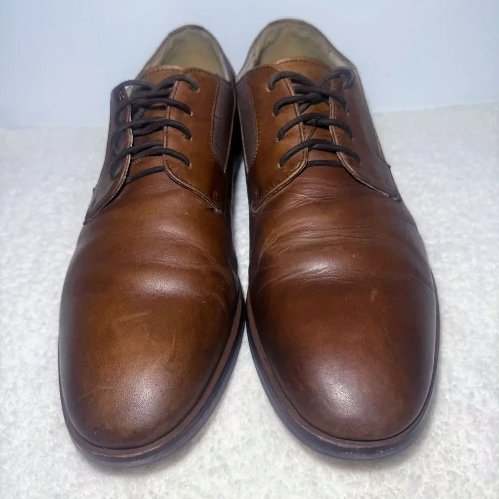 Aston Grey Collection 1013159 Legaoni Men's 12 Brown Leather Oxfords Shoes